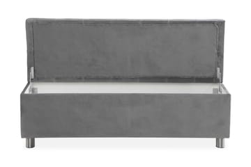 Ella Sängkista 140cm Djuphäftad - Grå/Sammet - Förvaring - Förvaringsmöbler - Förvaringskista & sängkista