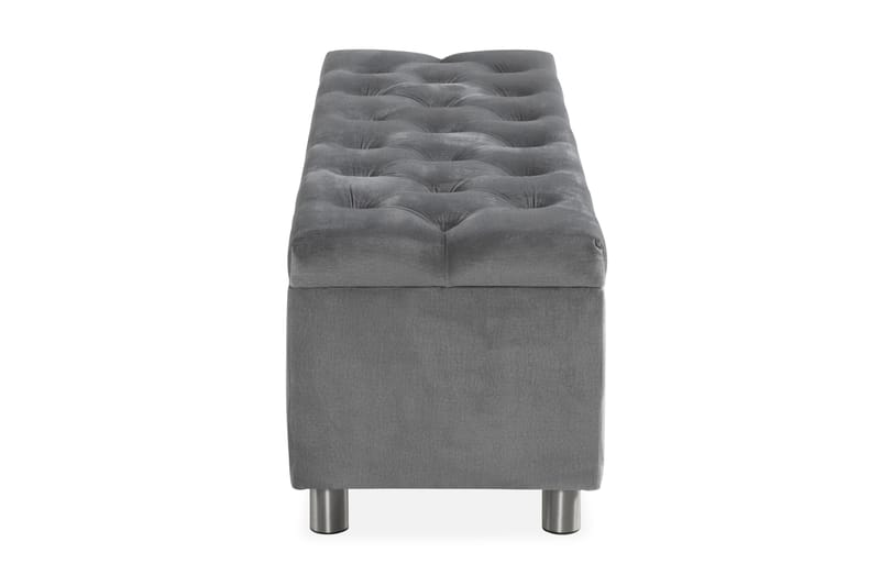 Ella Sängkista 140cm Djuphäftad - Grå/Sammet - Förvaring - Förvaringsmöbler - Förvaringskista & sängkista