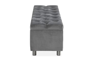 Ella Sängkista 140cm Djuphäftad - Grå/Sammet - Förvaring - Förvaringsmöbler - Förvaringskista & sängkista