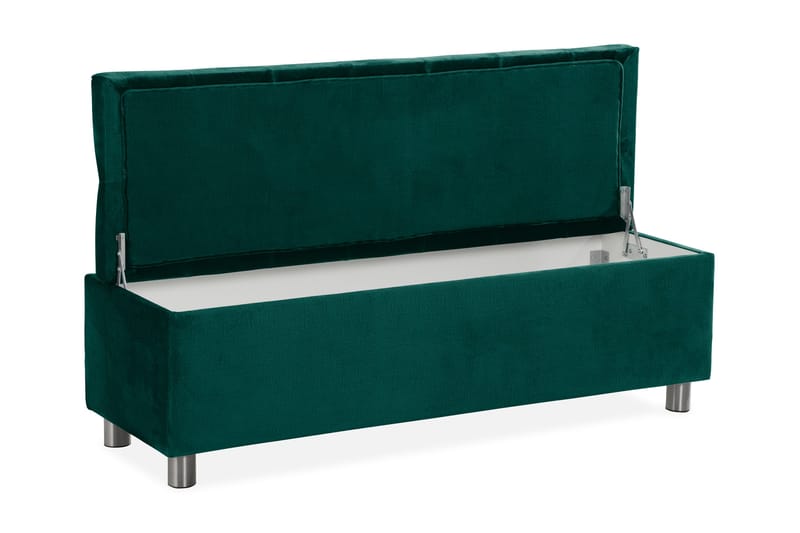 Ella Sängkista 140cm Djuphäftad - Grön/Sammet - Förvaring - Förvaringsmöbler - Förvaringskista & sängkista