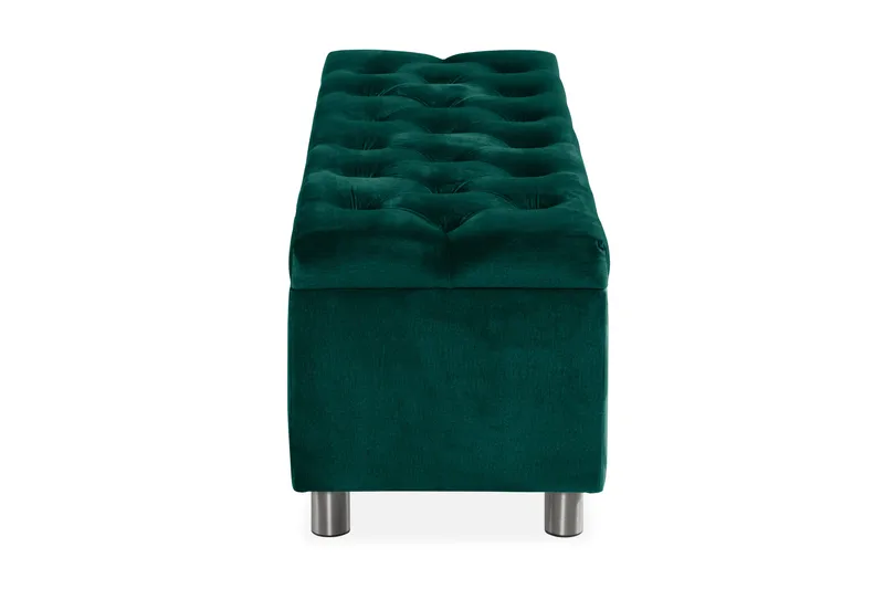 Ella Sängkista 140cm Djuphäftad - Grön/Sammet - Förvaring - Förvaringsmöbler - Förvaringskista & sängkista