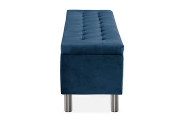 Ella Sängkista 140cm Rutig - Blå/Sammet - Förvaring - Förvaringsmöbler - Förvaringskista & sängkista