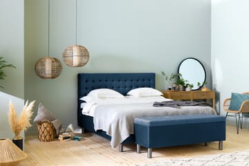 Ella Sängkista 140cm Rutig - Blå/Sammet - Förvaring - Förvaringsmöbler - Förvaringskista & sängkista