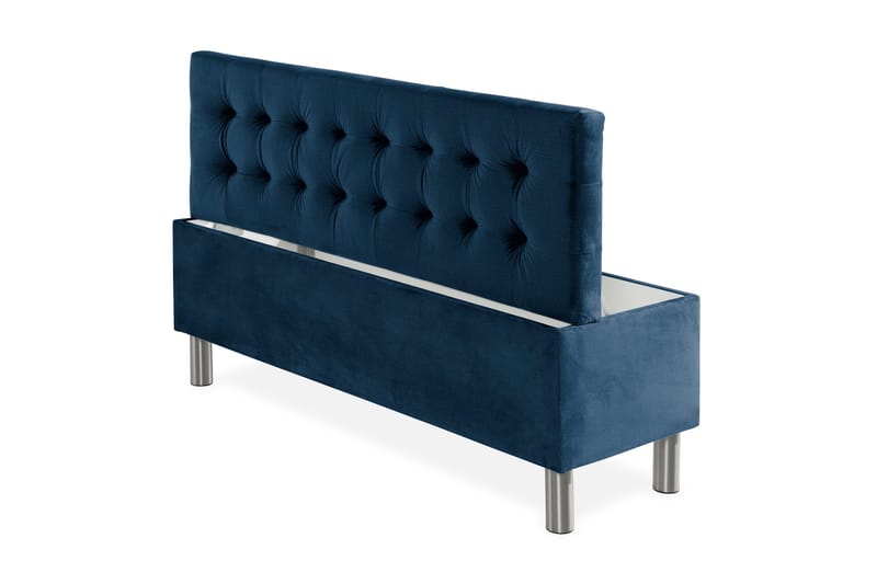 Ella Sängkista 140cm Rutig - Blå/Sammet - Förvaring - Förvaringsmöbler - Förvaringskista & sängkista