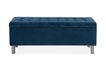 Ella Sängkista 140cm Rutig - Blå/Sammet - Förvaring - Förvaringsmöbler - Förvaringskista & sängkista