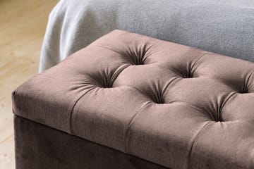 Ella Sängkista 140cm Rutig - Brun/Sammet - Förvaring - Förvaringsmöbler - Förvaringskista & sängkista