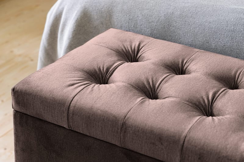 Ella Sängkista 140cm Rutig - Brun/Sammet - Förvaring - Förvaringsmöbler - Förvaringskista & sängkista