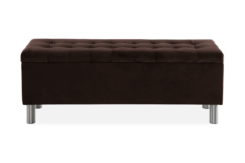 Ella Sängkista 140cm Rutig - Brun/Sammet - Förvaring - Förvaringsmöbler - Förvaringskista & sängkista