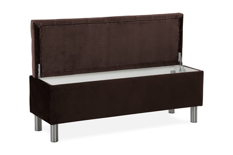 Ella Sängkista 140cm Rutig - Brun/Sammet - Förvaring - Förvaringsmöbler - Förvaringskista & sängkista