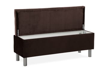 Ella Sängkista 140cm Rutig - Brun/Sammet - Förvaring - Förvaringsmöbler - Förvaringskista & sängkista