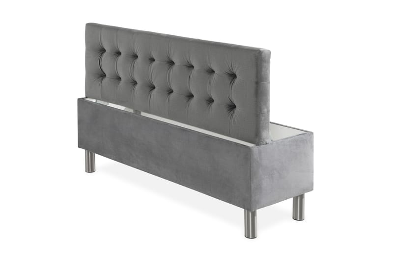 Ella Sängkista 140cm Rutig - Grå/Sammet - Förvaring - Förvaringsmöbler - Förvaringskista & sängkista