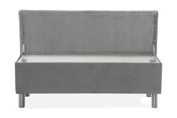 Ella Sängkista 140cm Rutig - Grå/Sammet - Förvaring - Förvaringsmöbler - Förvaringskista & sängkista