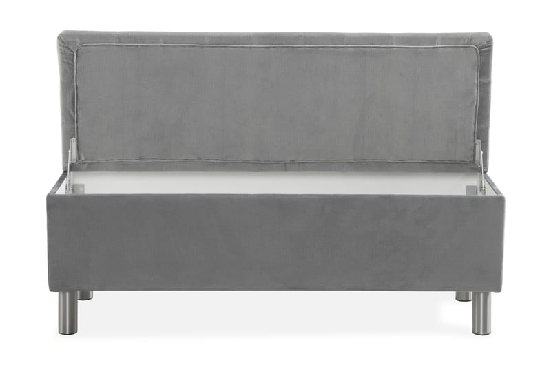 Ella Sängkista 140cm Rutig - Grå/Sammet - Förvaring - Förvaringsmöbler - Förvaringskista & sängkista