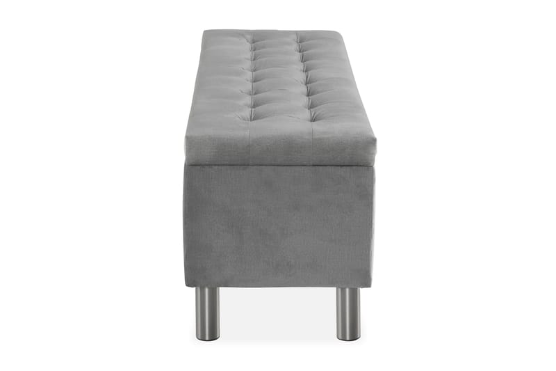 Ella Sängkista 140cm Rutig - Grå/Sammet - Förvaring - Förvaringsmöbler - Förvaringskista & sängkista