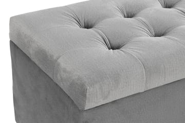 Ella Sängkista 140cm Rutig - Grå/Sammet - Förvaring - Förvaringsmöbler - Förvaringskista & sängkista