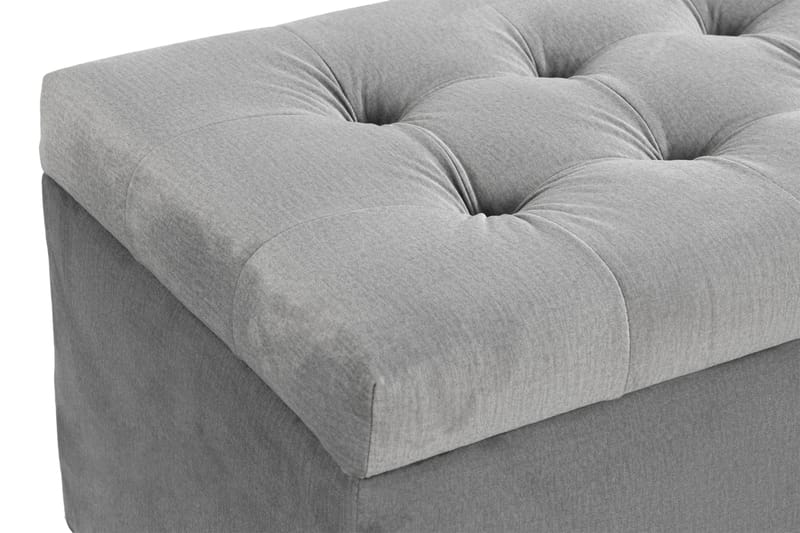 Ella Sängkista 140cm Rutig - Grå/Sammet - Förvaring - Förvaringsmöbler - Förvaringskista & sängkista