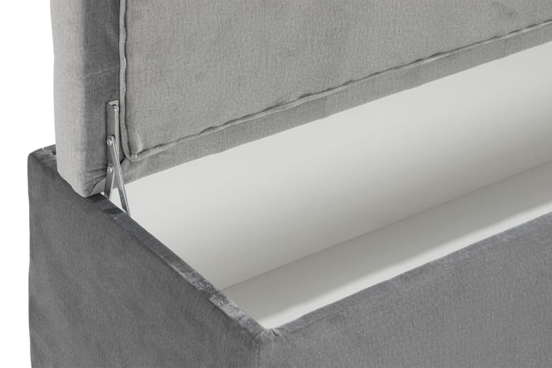 Ella Sängkista 140cm Rutig - Grå/Sammet - Förvaring - Förvaringsmöbler - Förvaringskista & sängkista