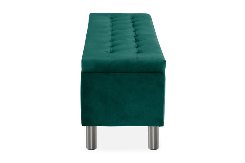 Ella Sängkista 140cm Rutig - Grön/Sammet - Förvaring - Förvaringsmöbler - Förvaringskista & sängkista