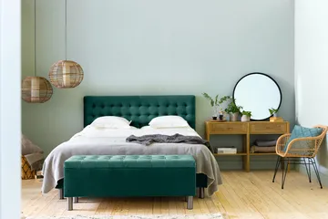 Ella Sängkista 140cm Rutig - Grön/Sammet - Förvaring - Förvaringsmöbler - Förvaringskista & sängkista