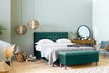 Ella Sängkista 140cm Rutig - Grön/Sammet - Förvaring - Förvaringsmöbler - Förvaringskista & sängkista