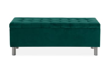 Ella Sängkista 140cm Rutig - Grön/Sammet - Förvaring - Förvaringsmöbler - Förvaringskista & sängkista