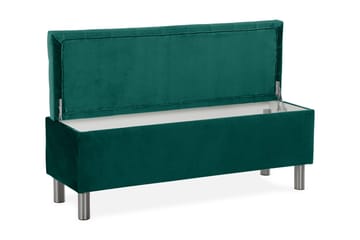 Ella Sängkista 140cm Rutig - Grön/Sammet - Förvaring - Förvaringsmöbler - Förvaringskista & sängkista