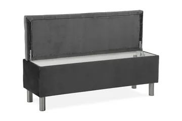 Ella Sängkista 140cm Rutig - Mörkgrå - Förvaring - Förvaringsmöbler - Förvaringskista & sängkista