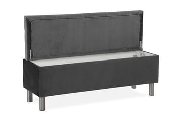 Ella Sängkista 140cm Rutig - Mörkgrå - Förvaring - Förvaringsmöbler - Förvaringskista & sängkista