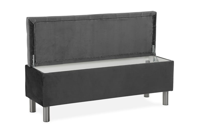 Ella Sängkista 140cm Rutig - Mörkgrå - Förvaring - Förvaringsmöbler - Förvaringskista & sängkista