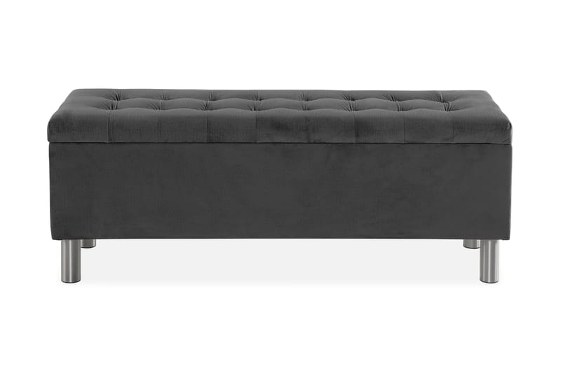 Ella Sängkista 140cm Rutig - Mörkgrå - Förvaring - Förvaringsmöbler - Förvaringskista & sängkista