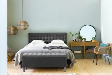 Ella Sängkista 140cm Rutig - Mörkgrå - Förvaring - Förvaringsmöbler - Förvaringskista & sängkista