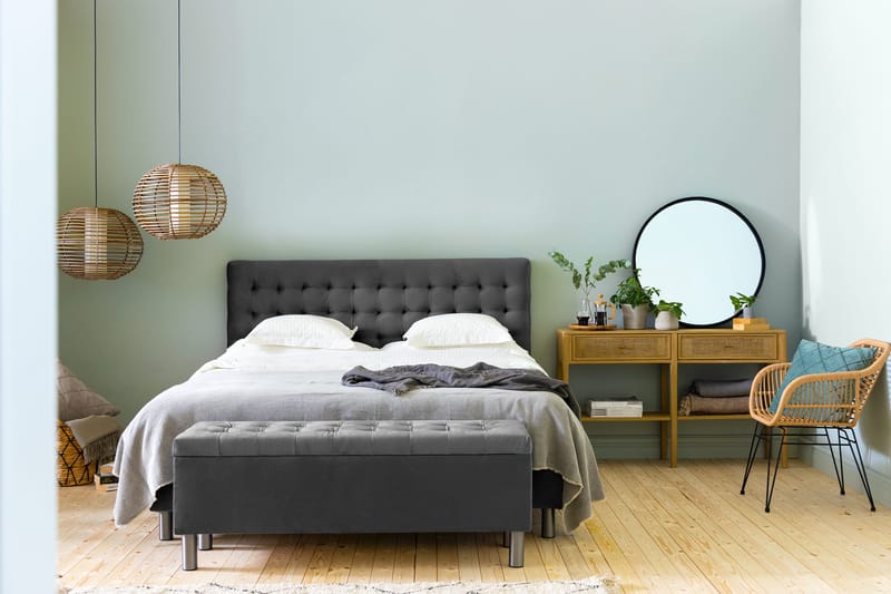 Ella Sängkista 140cm Rutig - Mörkgrå - Förvaring - Förvaringsmöbler - Förvaringskista & sängkista