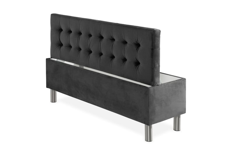 Ella Sängkista 140cm Rutig - Mörkgrå - Förvaring - Förvaringsmöbler - Förvaringskista & sängkista