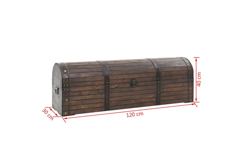 Förvaringskista massivt trä vintagestil 120x30x40 cm - Brun - Förvaringskista & sängkista