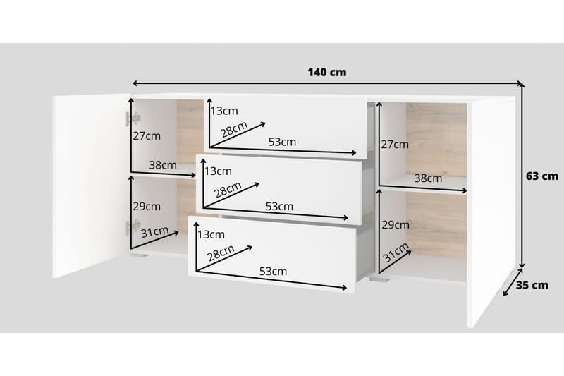 Förvaringskista Speno 140 cm - Vit - Förvaring - Förvaringsmöbler - Förvaringskista & sängkista