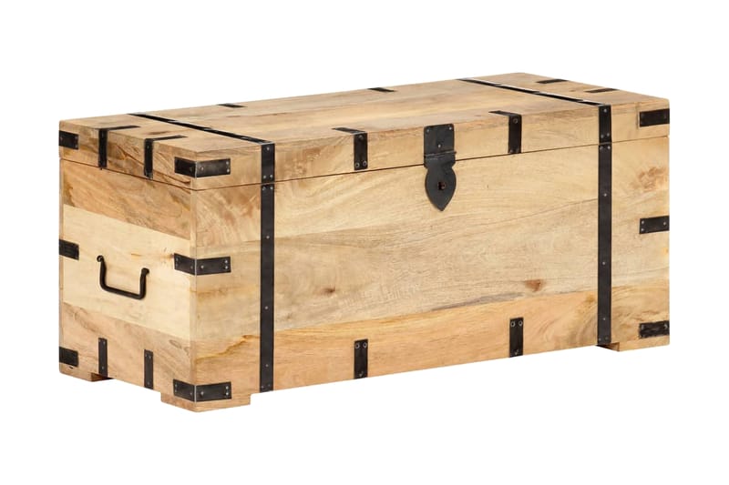 Kista 90x40x40 cm massivt mangoträ - Förvaringskista & sängkista