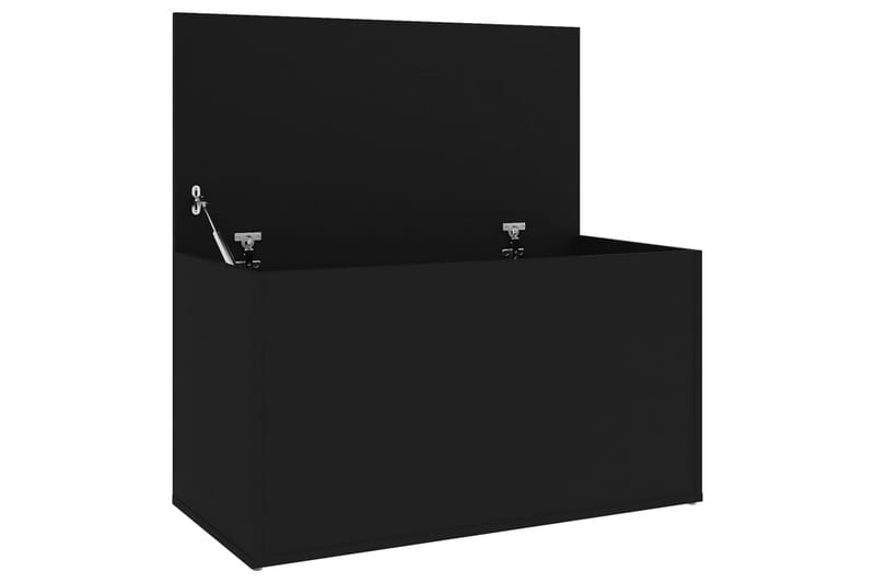Förvaringskista svart 84x42x46 cm spånskiva - Svart - Förvaringskista & sängkista