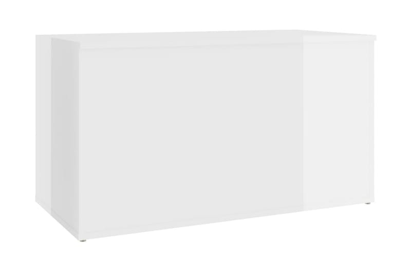 Förvaringskista vit högglans 84x42x46 cm spånskiva - Vit högglans - Förvaringskista & sängkista