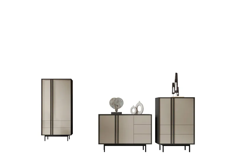 Farshian Möbelset För Vardagsrum, Grå/Beige