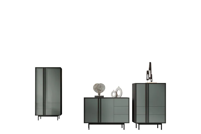 Farshian Möbelset För Vardagsrum, Grå/Grön