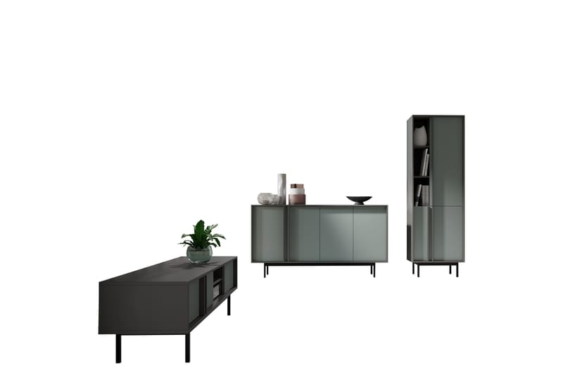 Farshian Möbelset För Vardagsrum, Grå/Grön