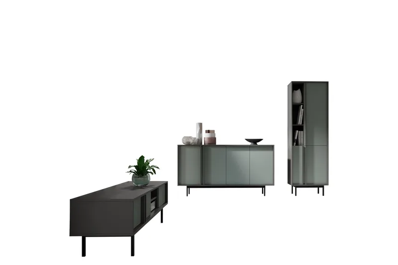 Farshian Möbelset För Vardagsrum, Grå/Grön