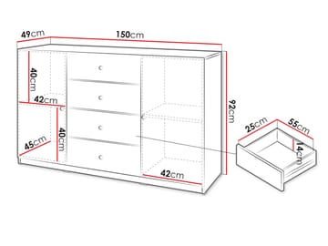Fayric Byrå 150 cm - Kashmir - Förvaring - Förvaringsmöbler - Byrå