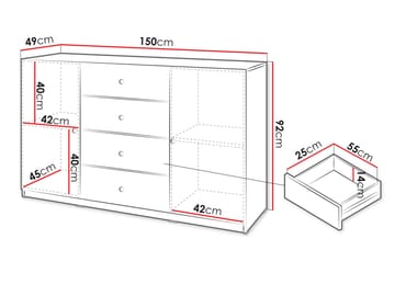 Fayric Byrå 150 cm - Kashmir - Förvaring - Förvaringsmöbler - Byrå