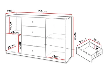 Fayric Byrå 150 cm - Kashmir - Förvaring - Förvaringsmöbler - Byrå