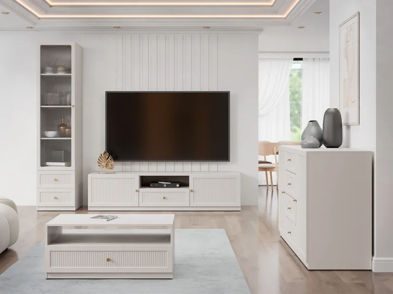 Fayric Möbelset För Vardagsrum - Beige - Förvaring - Förvaringsmöbler - Möbelset för vardagsrum