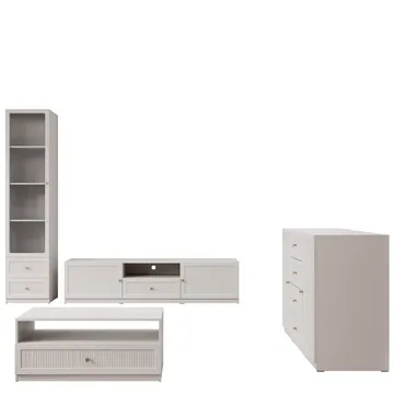Fayric Möbelset För Vardagsrum - Beige - Förvaring - Förvaringsmöbler - Möbelset för vardagsrum