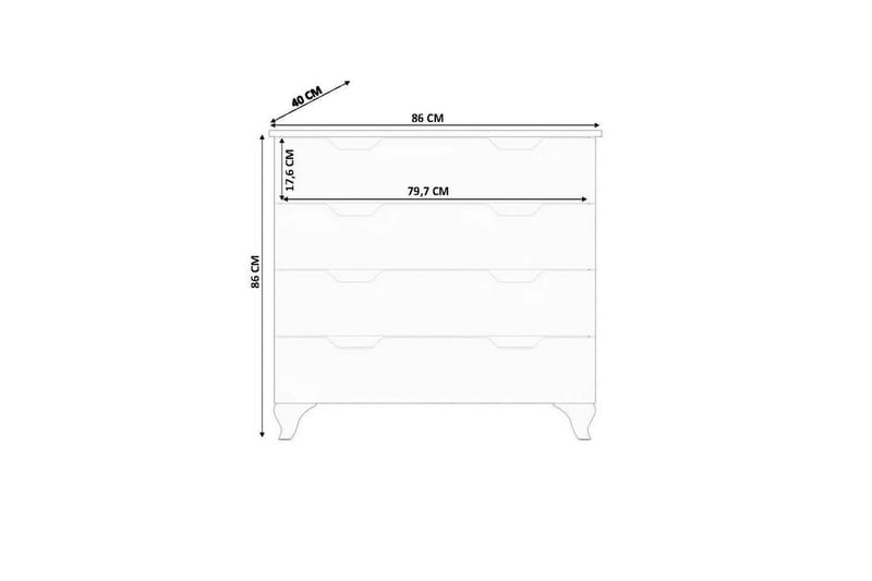 Feylor Hörnbyrå 86 cm - Matt Vit - Förvaring - Förvaringsmöbler - Byrå