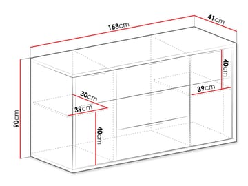 Fonti Rektangulär Skänk 158 cm i Trä - Brun - Förvaring - Förvaringsmöbler - Sideboard & skänk