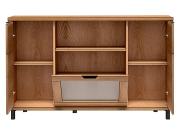 Fonti Rektangulär Skänk 158 cm i Trä med Ekutseende och Metallben - Svart|Brun - Förvaring - Förvaringsmöbler - Sideboard & skänk